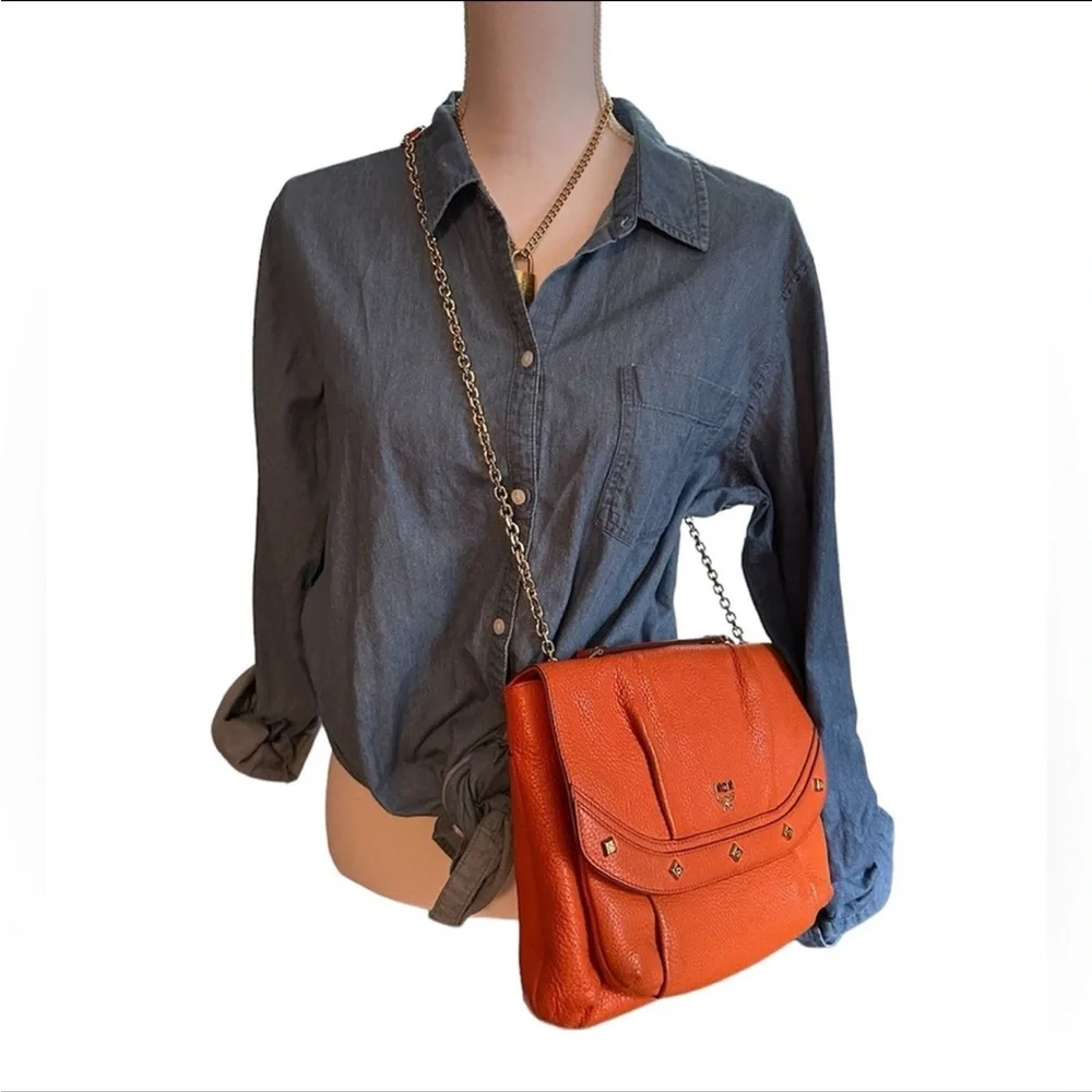 Authentic MCM Leather Two-way Studded Crossbody/Shoulder Bag
